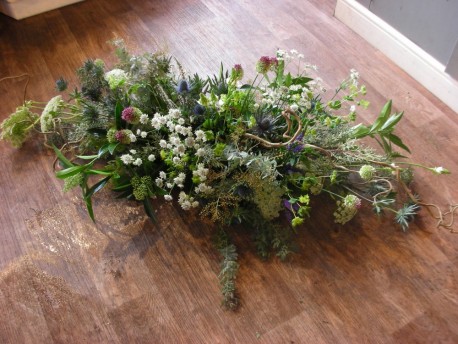 Casket spray with thistle