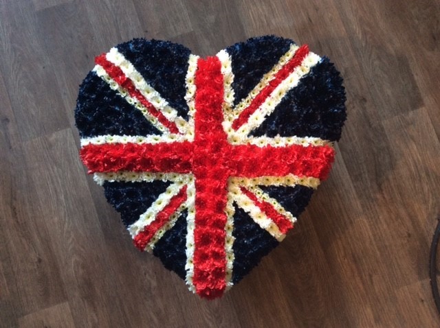 Union flag (Union Jack) flower tribute