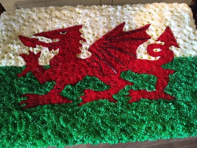 Cymru/Welsh Flag Funeral Flower Tribute