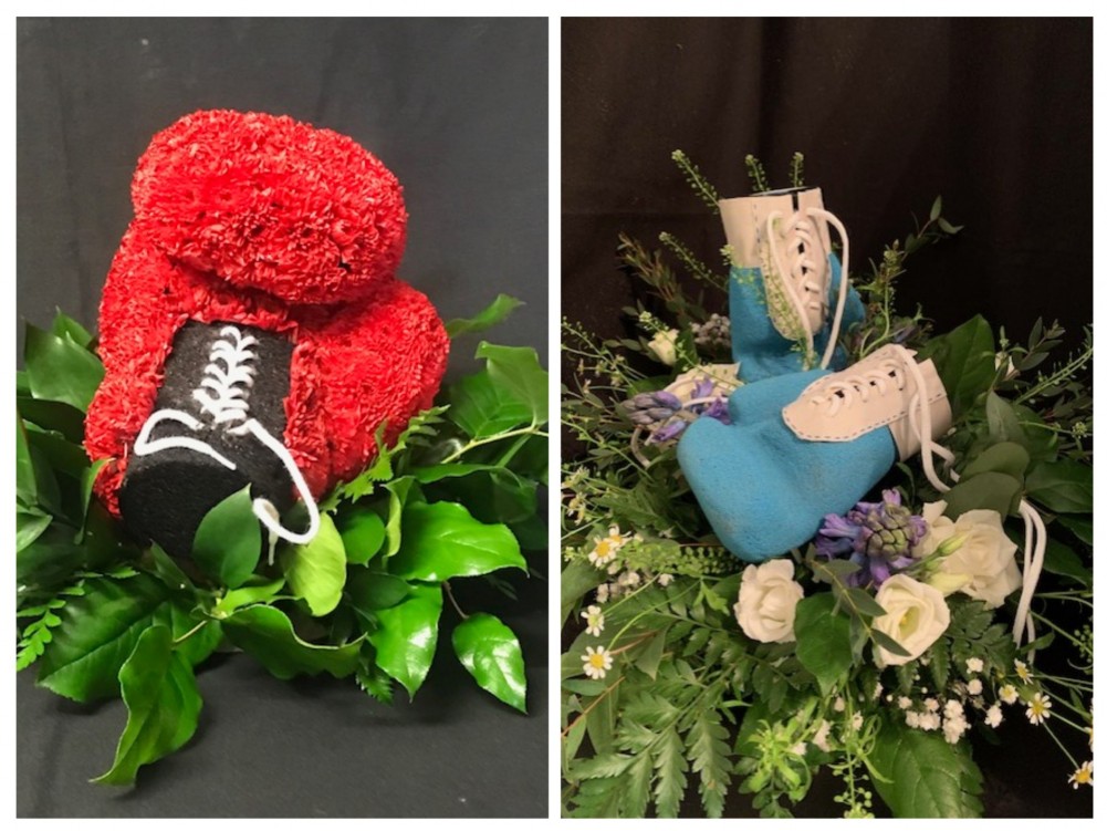 Boxing Glove Funeral Flower Tribute