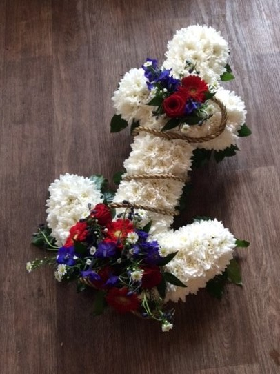 Anchor Funeral Tribute Red White and Blue