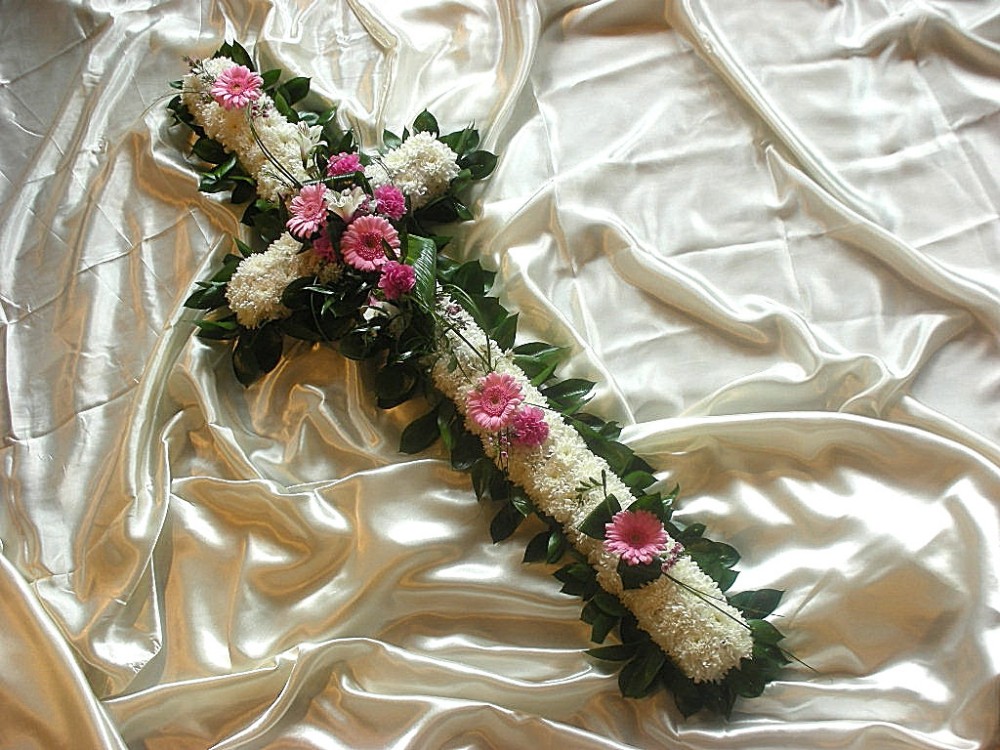 Funeral Cross with foliaged edge