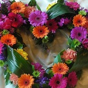 Colourful funeral heart